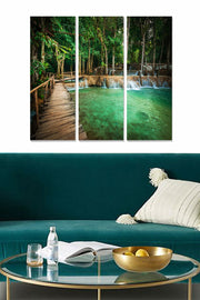 Quadro Decorativo em MDF Multicolor – Conjunto de 3 (20x50 cm cada, 70x50 cm total, 3 mm)