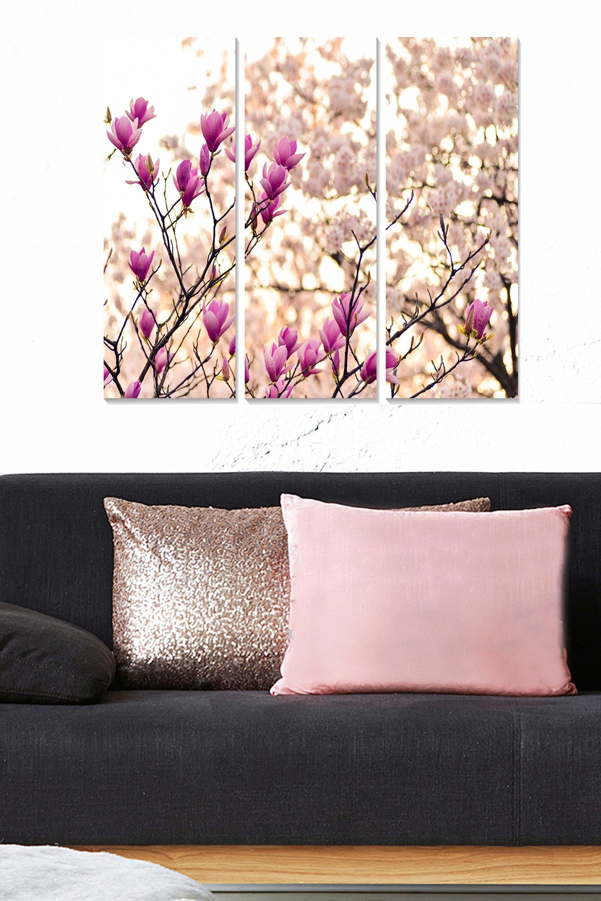 Pintura Decorativa em MDF (3 Peças) Multicolor – 20 x 50 cm cada, total 70 x 50 cm