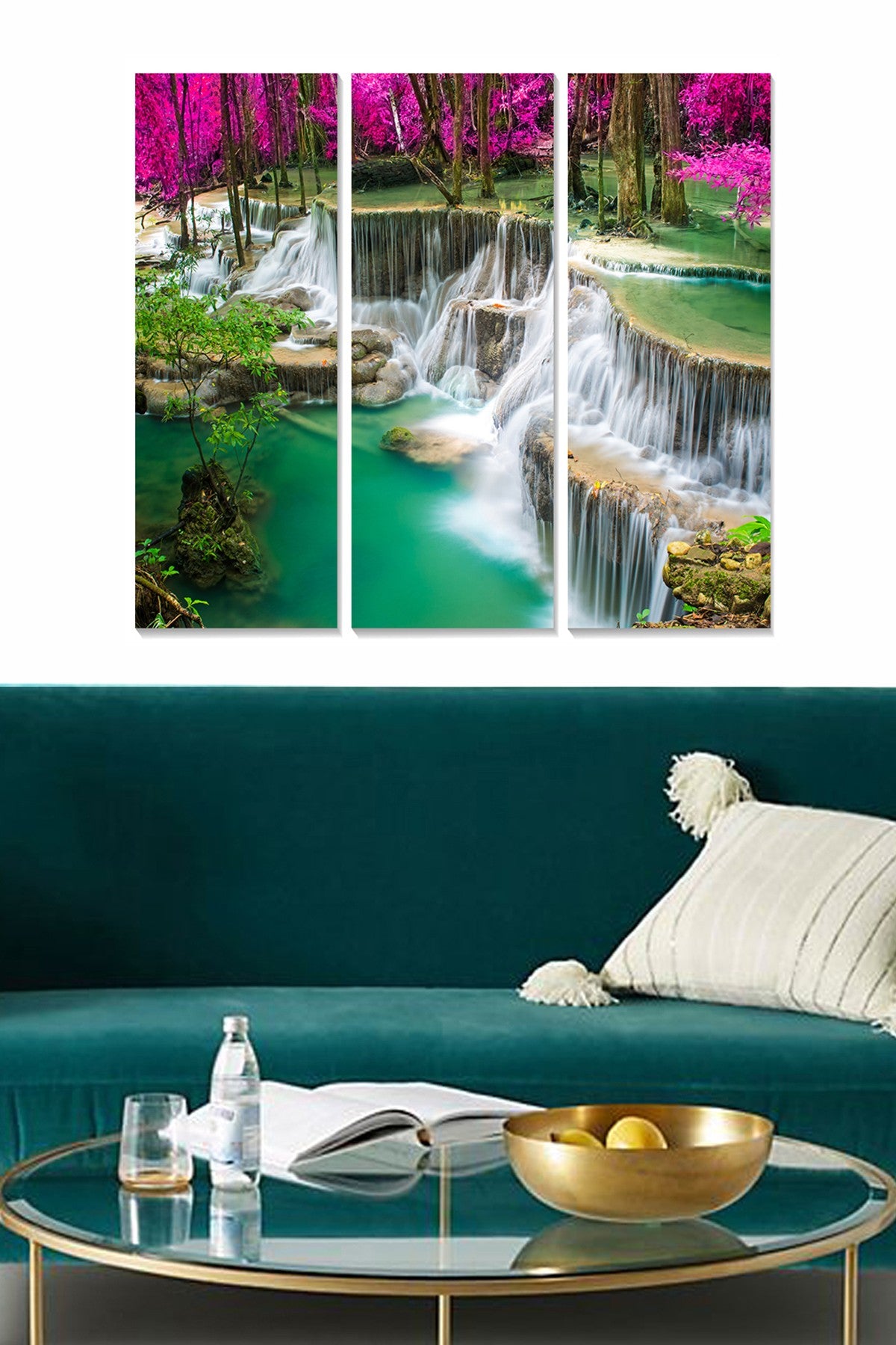 Quadro Decorativo em MDF Multicolor — Conjunto de 3 Peças 20 x 50 cm (Total 70 x 50 cm)