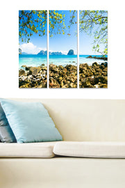 Quadro Decorativo em MDF Multicolor – Conjunto de 3 Peças (20 x 50 cm cada) | Total 70 x 50 cm | Espessura 3 mm