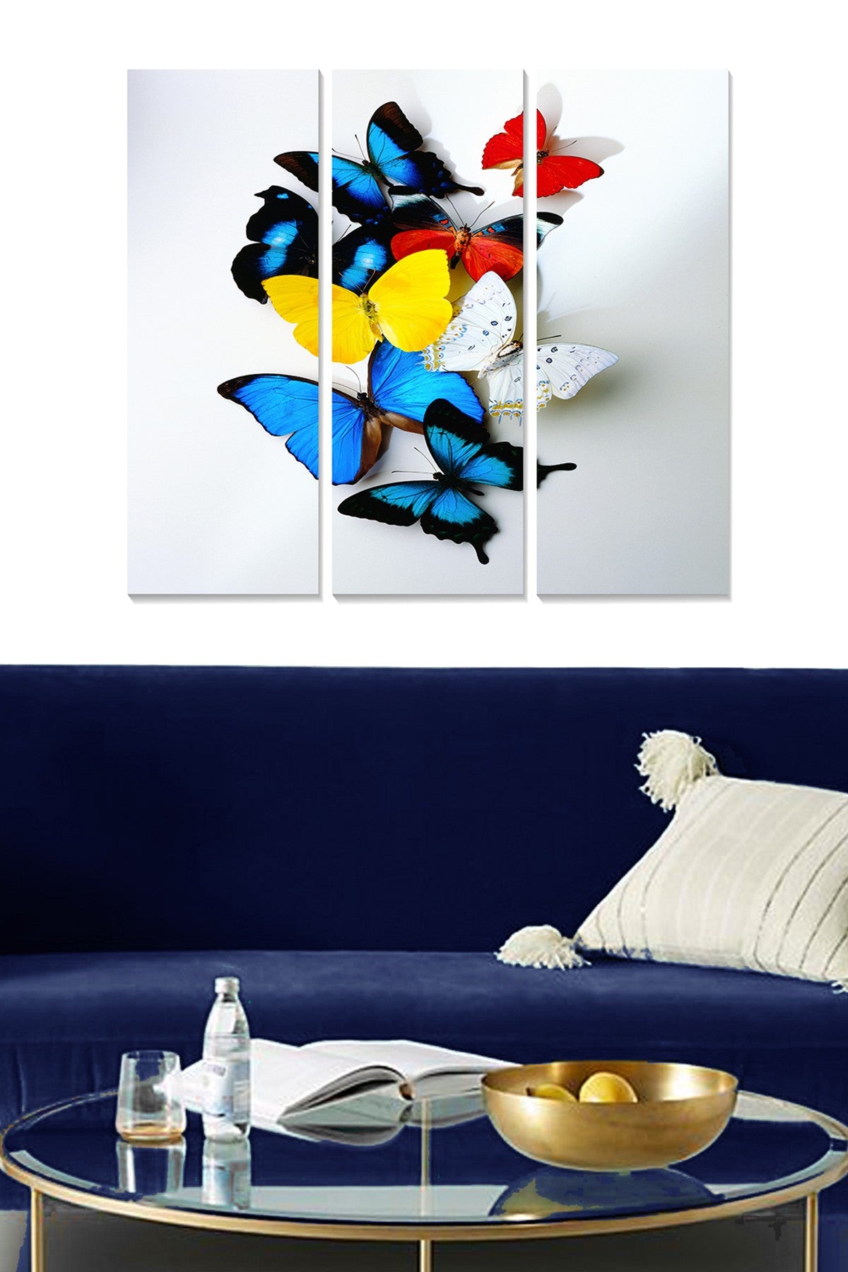 Tríptico Decorativo em MDF (3 Peças), Multicolor, 70x50 cm, 3 mm