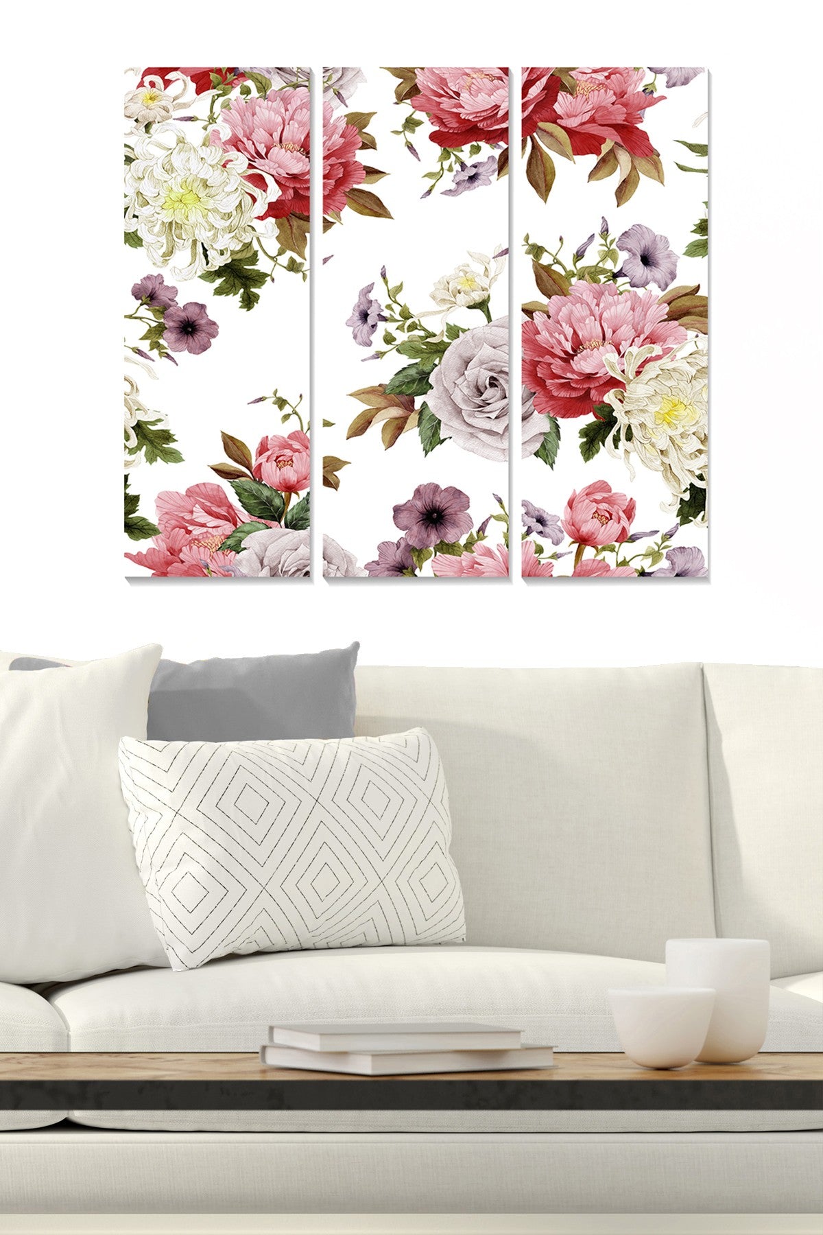 Quadro Decorativo em MDF (Conjunto de 3 Peças) Multicolor – 100% MDF 3 mm – 20 x 50 cm cada, 70 x 50 cm total