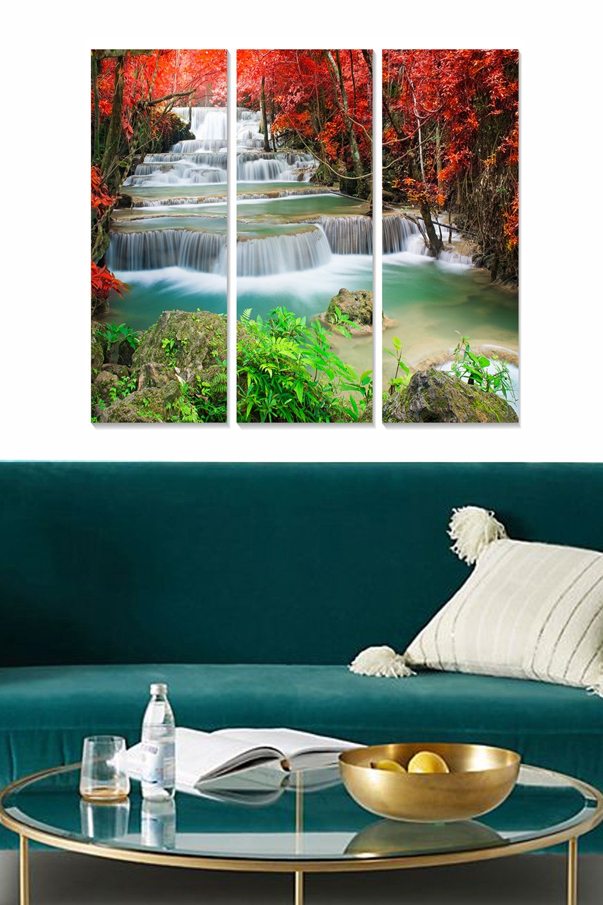 Quadro Decorativo em MDF Multicor – Conjunto 3 Peças (3 mm), 20 x 50 cm cada, 70 x 50 cm total – MDF223486429