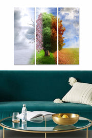 Quadro Tríptico Decorativo em MDF Multicolor 70x50 cm (3x 20x50 cm), 3 mm