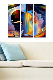 Quadro Decorativo em MDF Multicolor – Conjunto de 3 Peças (20 x 50 cm cada, total 70 x 50 cm, espessura 3 mm)