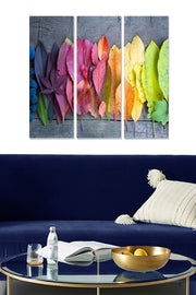 Conjunto de Quadros Decorativos em MDF 3 mm – Multicolor, 3 Peças (20x50 cm cada, 70x50 cm total)