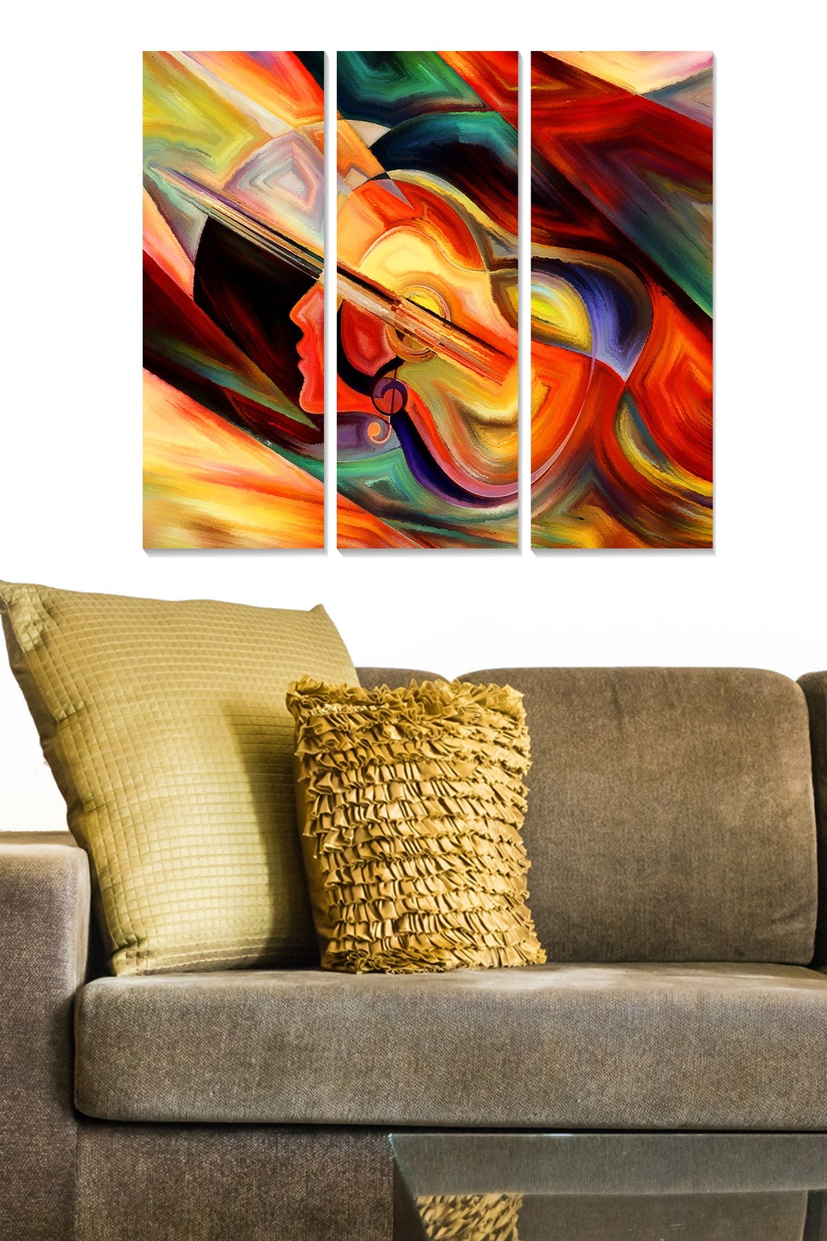 Quadro Decorativo em MDF Multicolor – Conjunto de 3 Peças (20x50 cm cada) – Tamanho Total 70x50 cm – MDF 3 mm