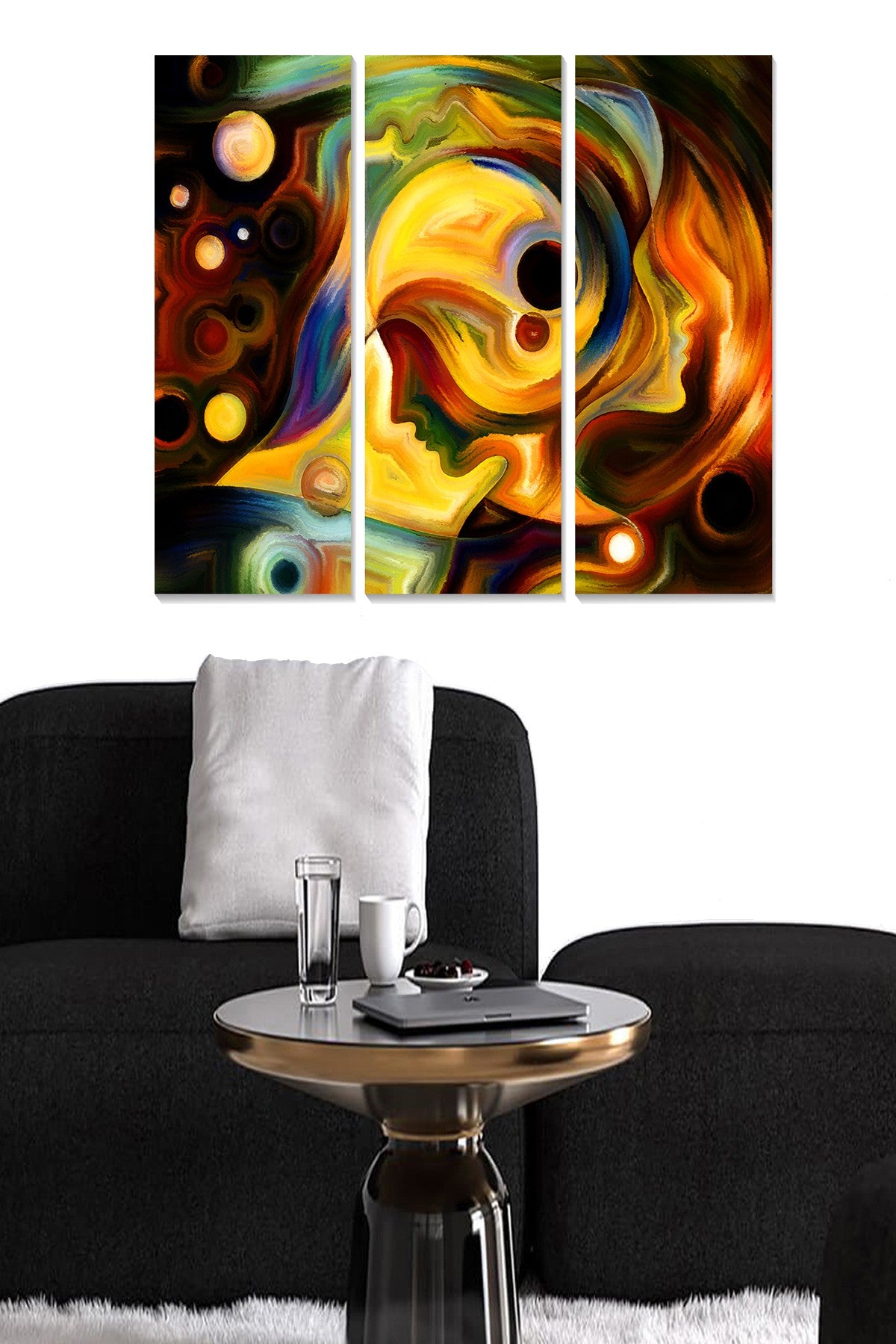 Quadro Decorativo em MDF Multicolor – Tríptico (3 Peças), 20 x 50 cm cada, Total 70 x 50 cm, Espessura 3 mm