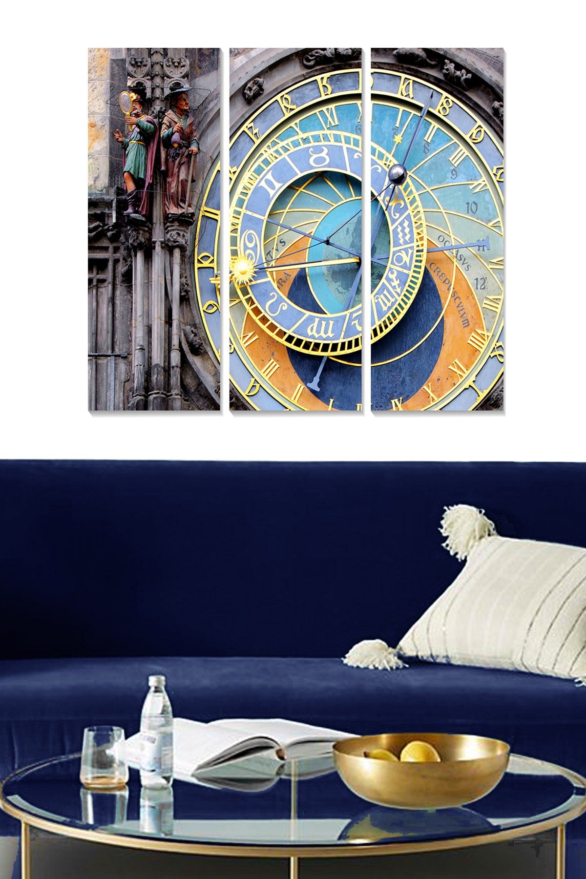 Conjunto de Quadros Decorativos em MDF (3 Peças) Multicolor — 20 x 50 cm cada, Espessura 3 mm — Tamanho Total 70 x 50 cm