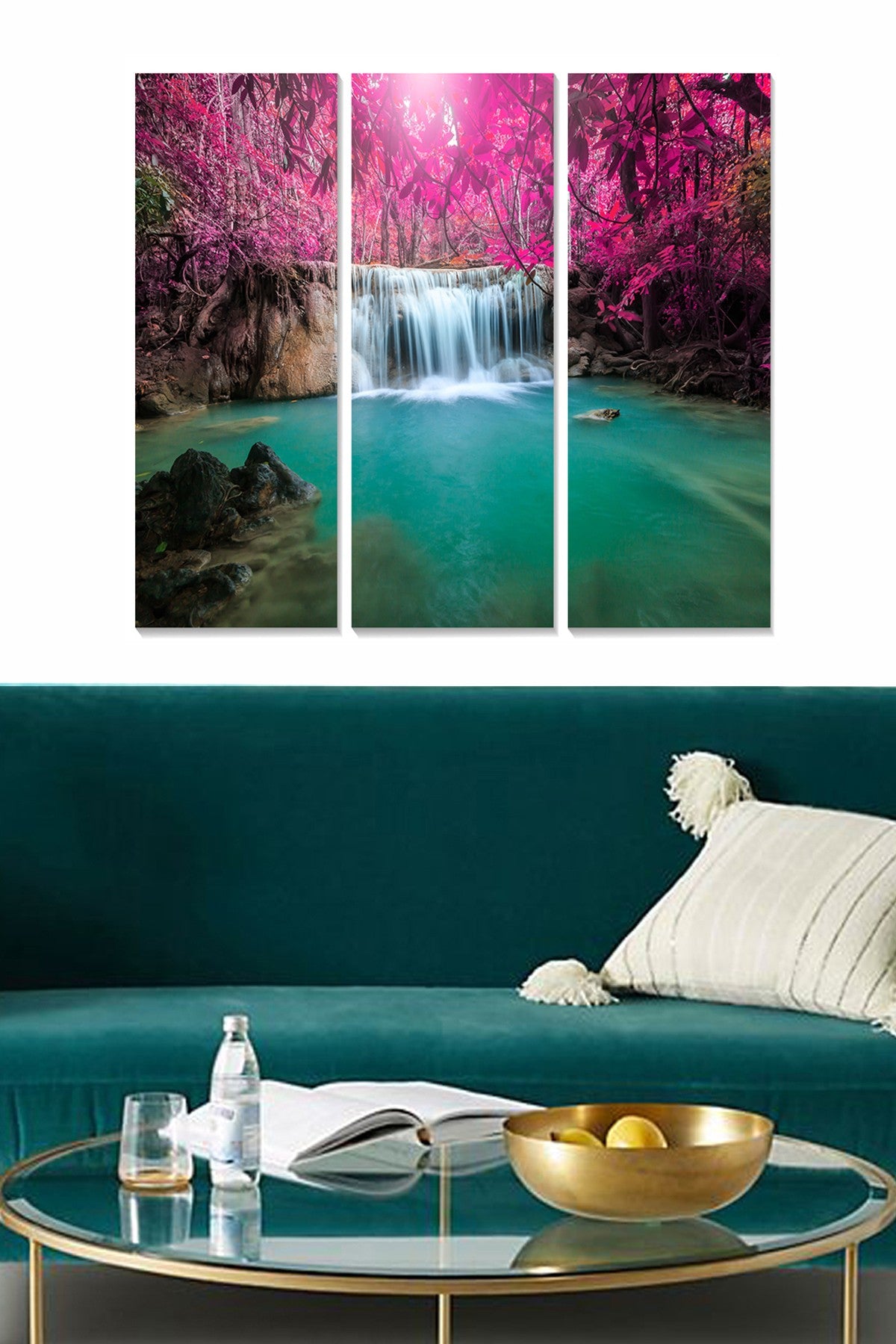 Conjunto de 3 Quadros Decorativos em MDF Multicolorido – Total 70x50 cm (20x50 cm cada), Espessura 3 mm