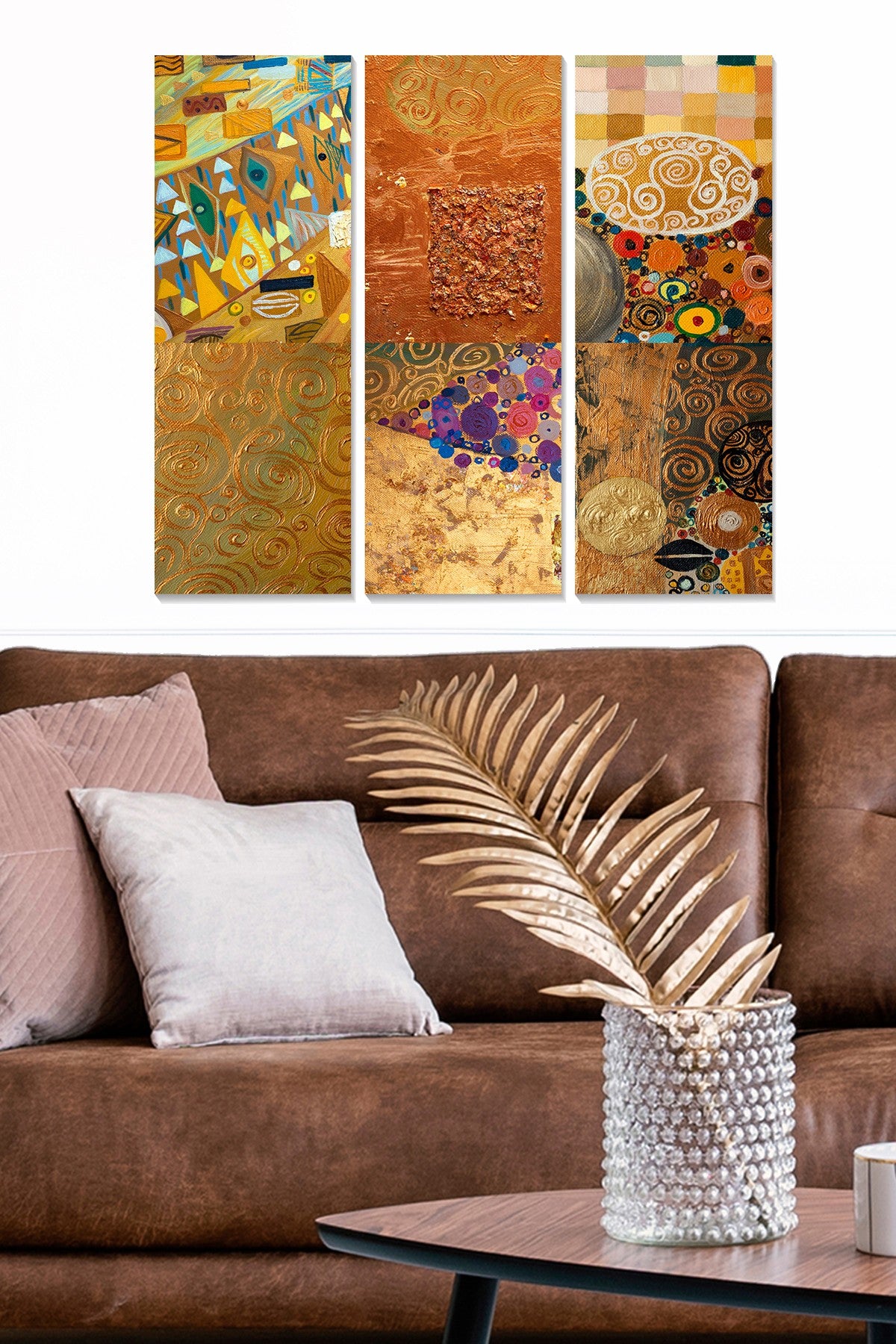 Tríptico Decorativo em MDF Multicolor – 70x50 cm (3x 20x50 cm), Espessura 3 mm