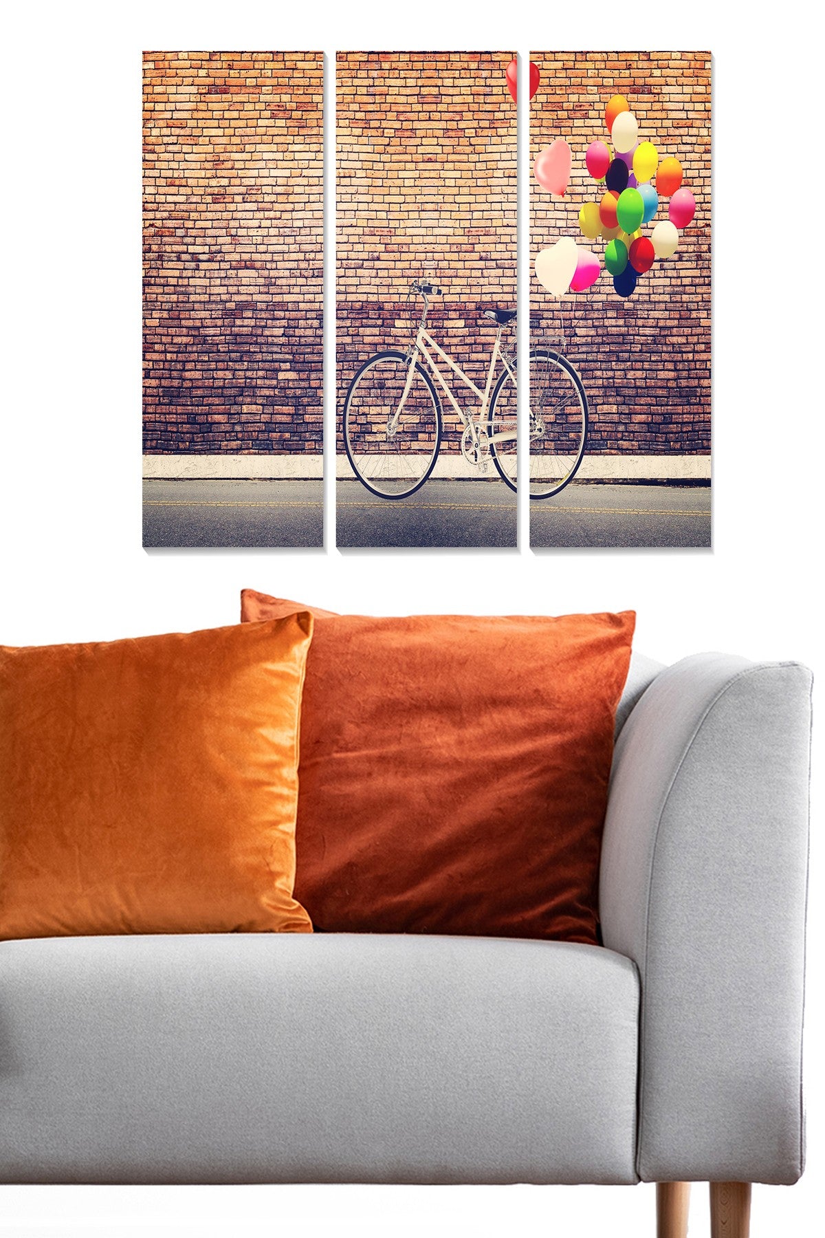 Tríptico Decorativo em MDF, Multicolor, 70x50 cm (3x 20x50 cm), Espessura 3 mm