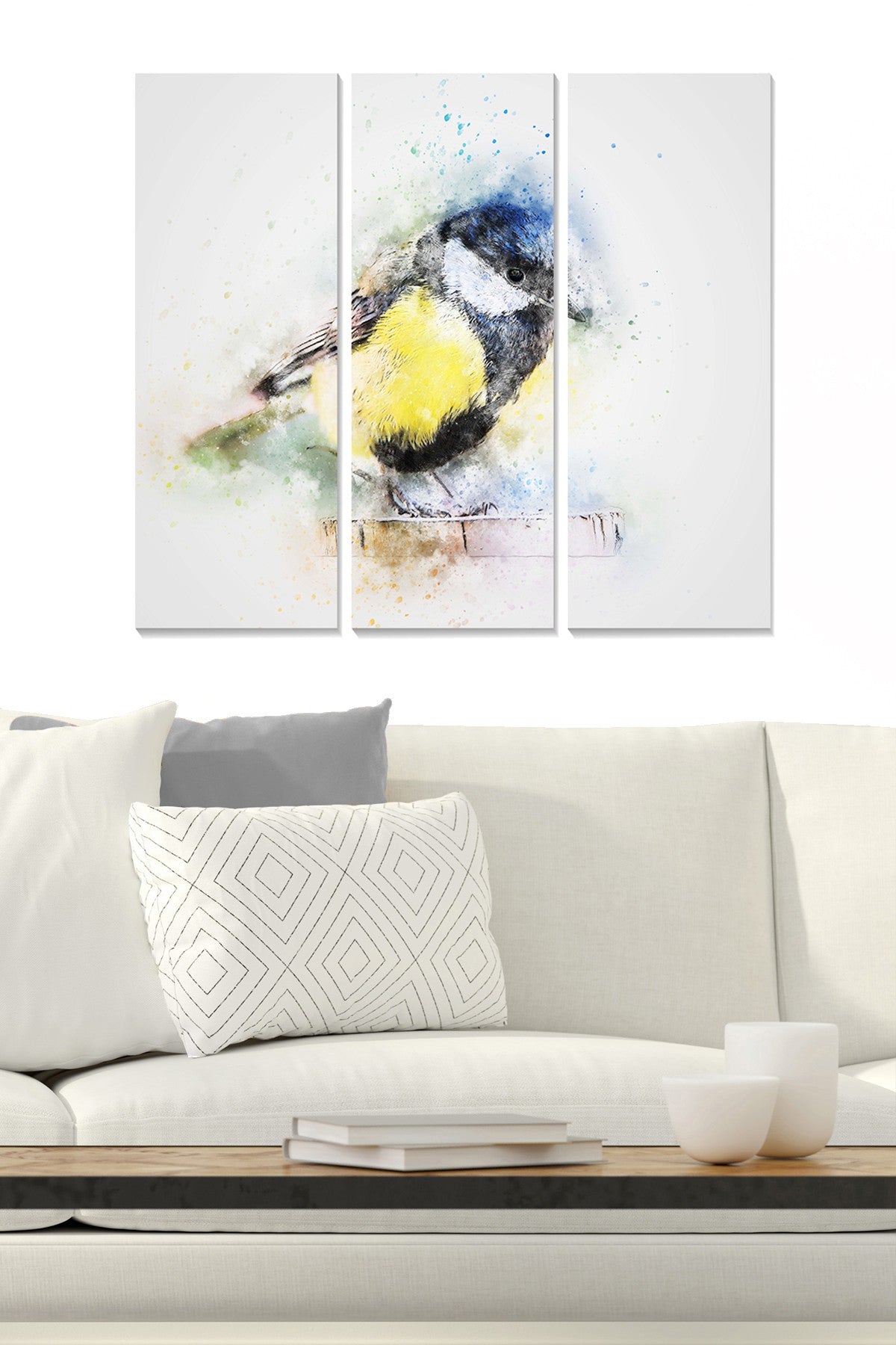 Quadro Decorativo em MDF Multicolor – 3 Peças (20x50 cm cada), Total 70x50 cm, Esp. 3 mm