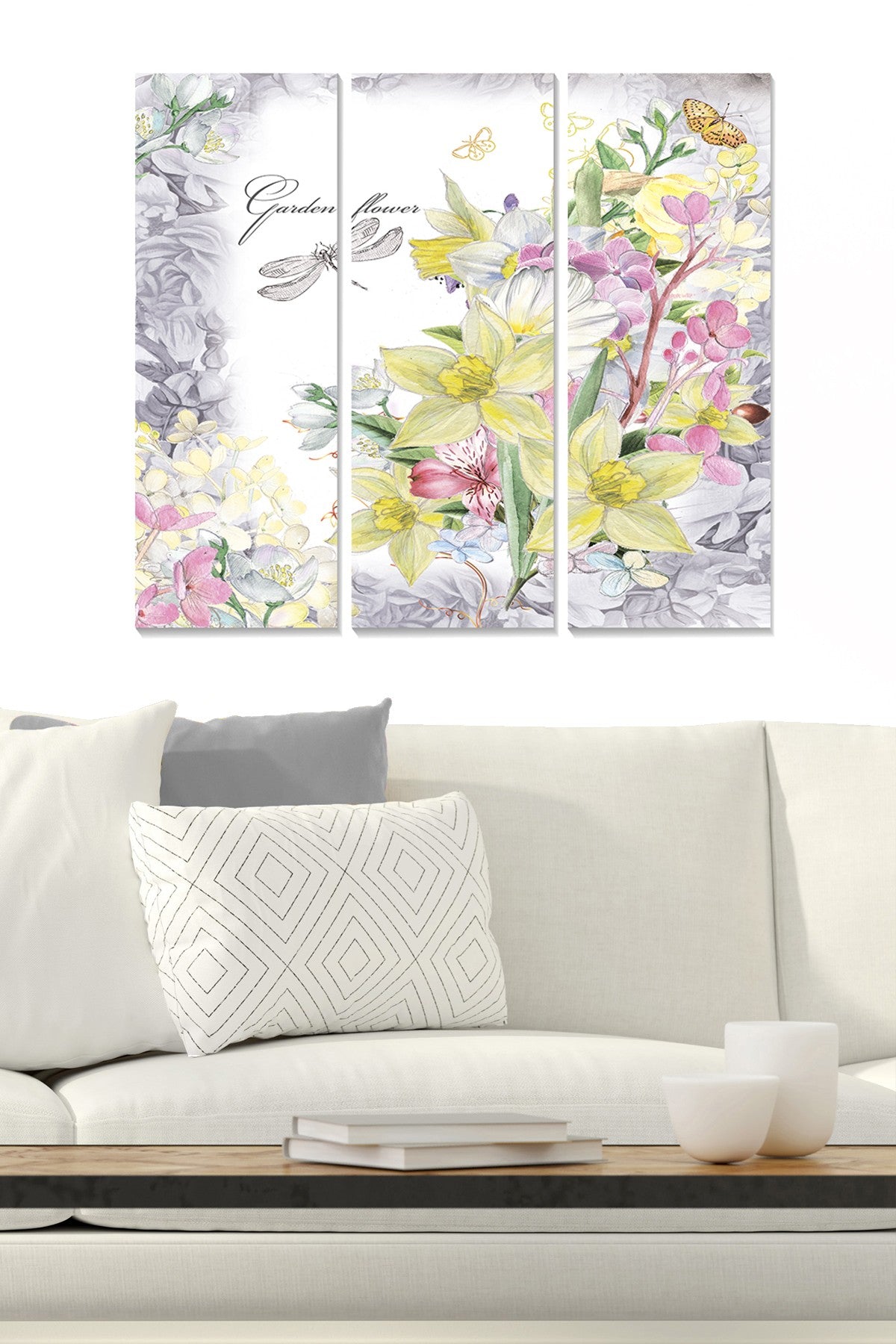 Quadro Decorativo em MDF 100% (Conjunto de 3 Peças) – Multicolor – 20x50 cm cada, total 70x50 cm, espessura 3 mm