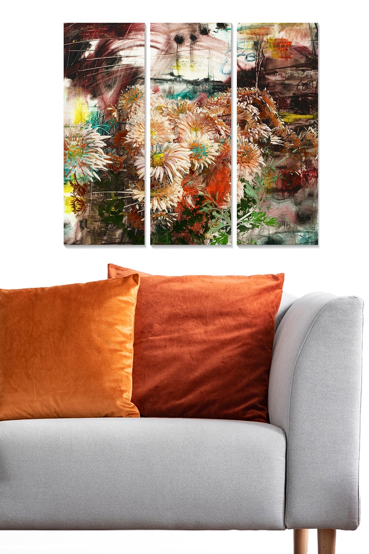 Quadro Decorativo em MDF (3 Peças) Multicolor – 70x50 cm Total, 3 mm Espessura (MDF230311957)