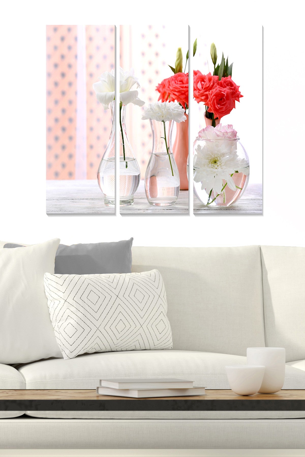 Quadro Decorativo em MDF (3 Peças) Multicolor – 70x50 cm, 3 mm | Ref. MDF230837875