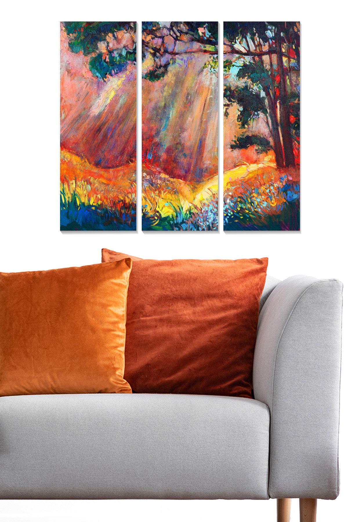 Quadros Decorativos em MDF Multicolor – 3 Peças (20x50 cm cada), Total 70x50 cm, Espessura 3 mm | Ref. MDF2313035