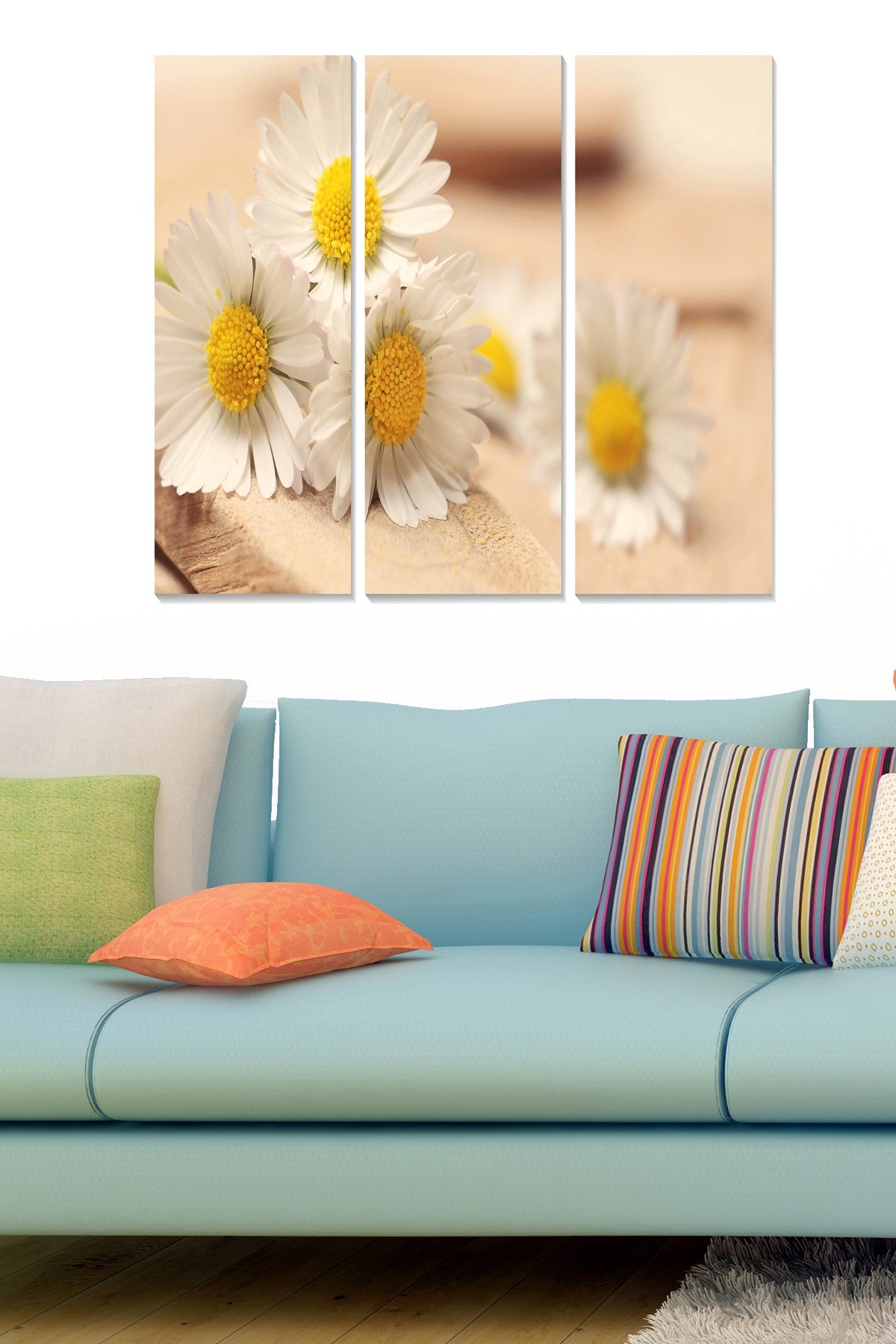 Quadro Decorativo Multicolor em MDF – Conjunto de 3 Peças (20x50 cm cada, total 70x50 cm, 3 mm)