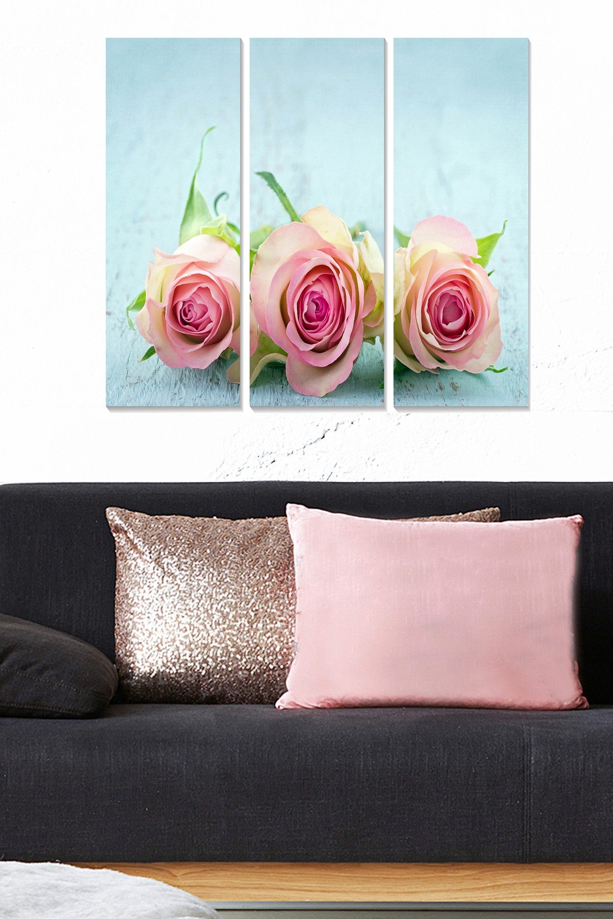 Conjunto de Quadros Decorativos em MDF Multicolor – 3 Peças (20x50 cm cada, Total 70x50 cm), Esp. 3 mm – MDF23241