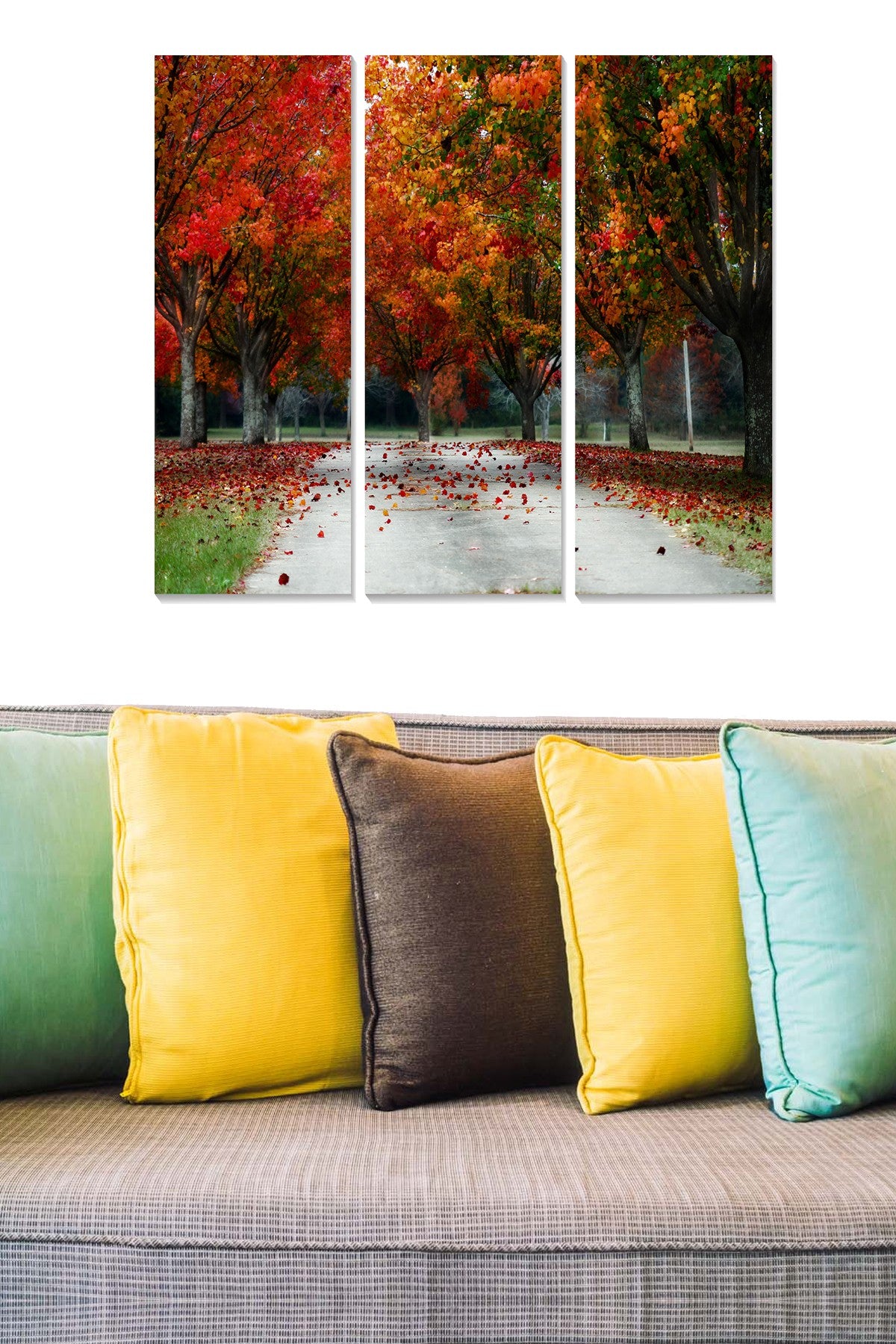 Quadro Decorativo em MDF Multicolor — Conjunto de 3 Peças (20 x 50 cm cada) | Tamanho total 70 x 50 cm, 3 mm