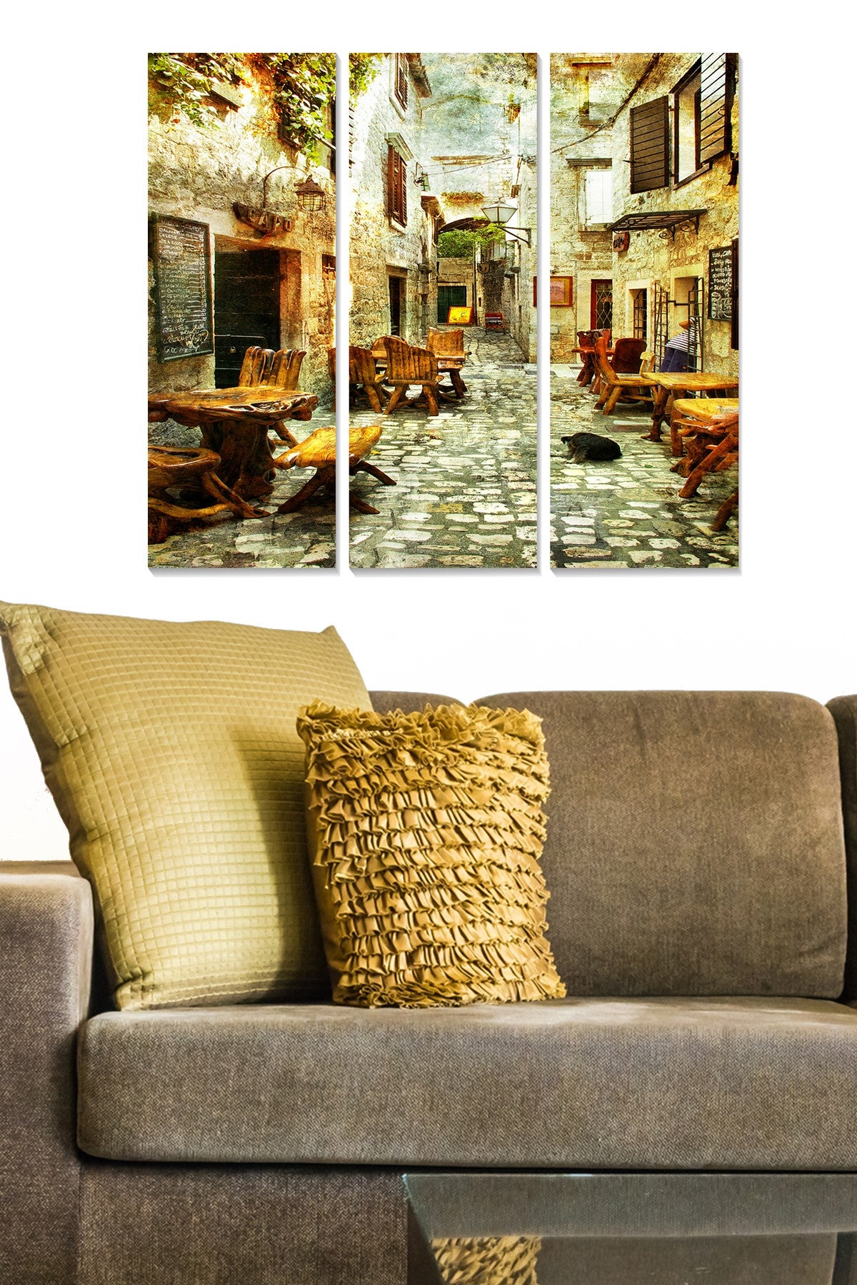 Quadro Decorativo em MDF Multicolor 3 Peças (20x50 cm cada) — Total 70x50 cm, Espessura 3 mm