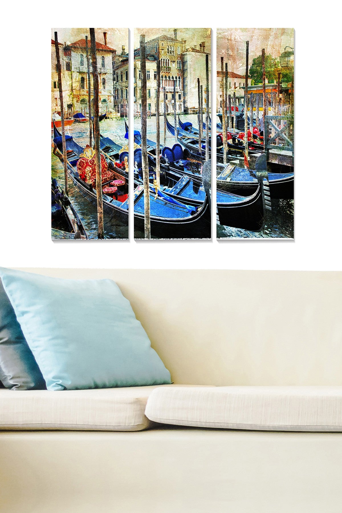 Tríptico Decorativo em MDF Multicolor — 70x50 cm (3x20x50 cm), espessura 3 mm, 1 kg