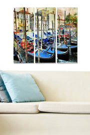 Tríptico Decorativo em MDF Multicolor — 70x50 cm (3x20x50 cm), espessura 3 mm, 1 kg