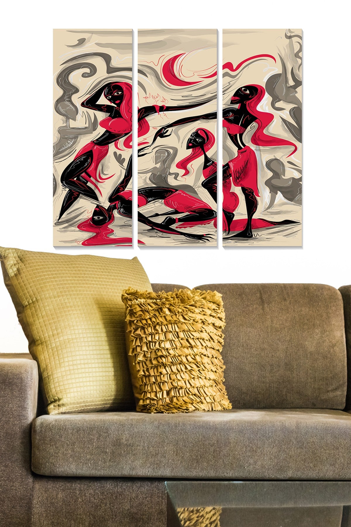 Tríptico Decorativo em MDF Multicolor – 3 Peças (20x50 cm cada), Tamanho Total 70x50 cm, Espessura 3 mm