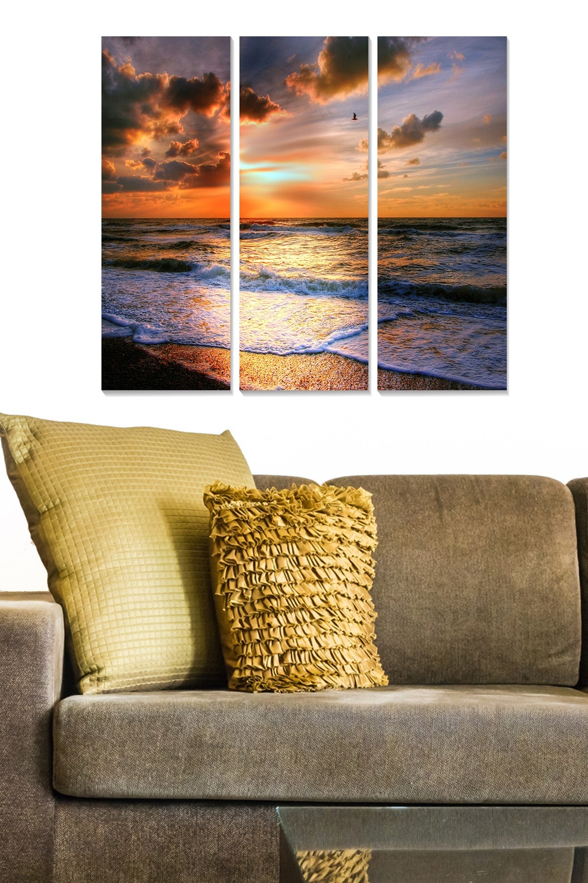 Quadro Decorativo em MDF Multicolor (Conjunto de 3 Peças) 70x50 cm, Espessura 3 mm