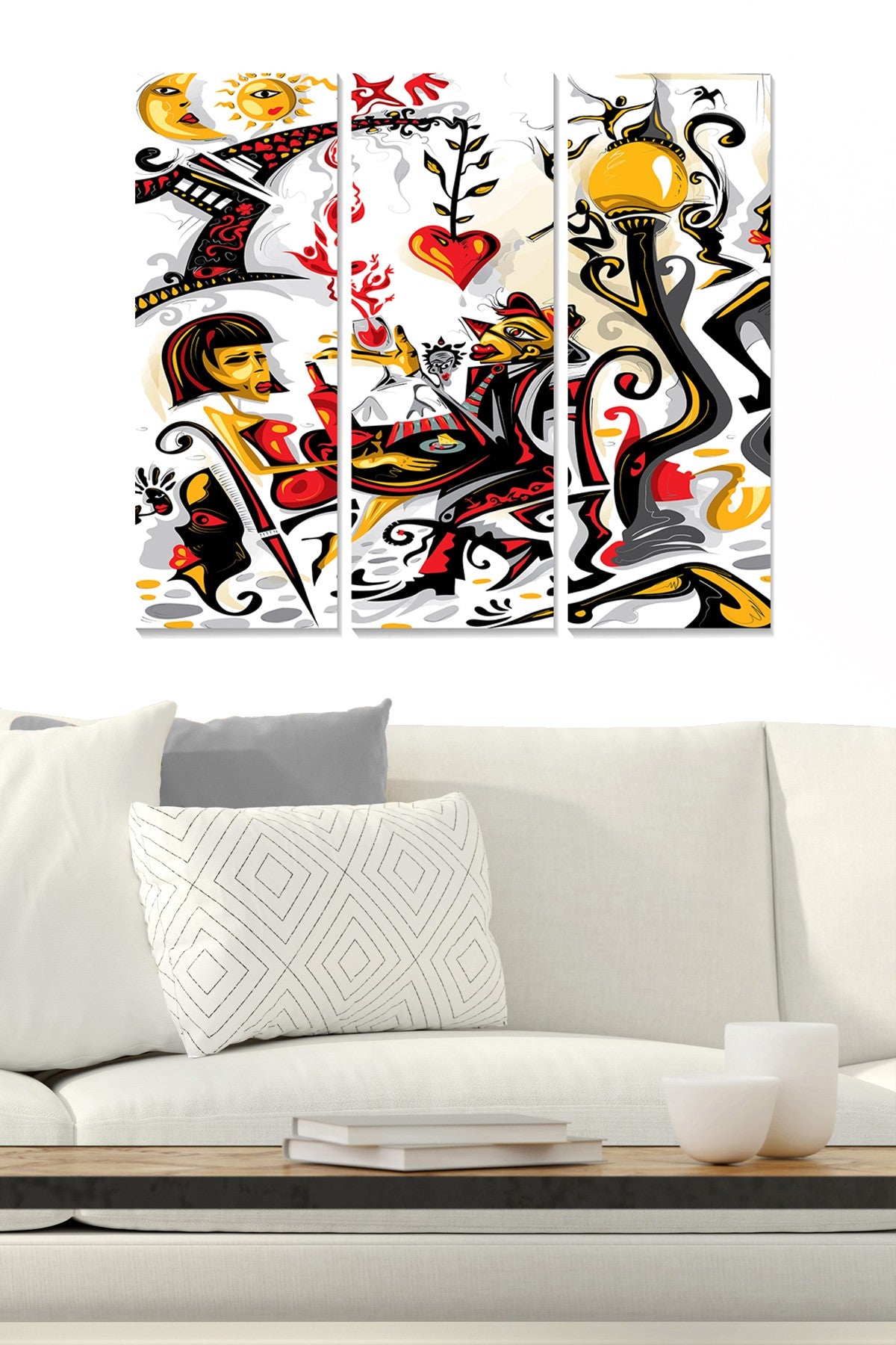 Tríptico Decorativo em MDF Multicolor – 70x50 cm (3x 20x50 cm), Espessura 3 mm