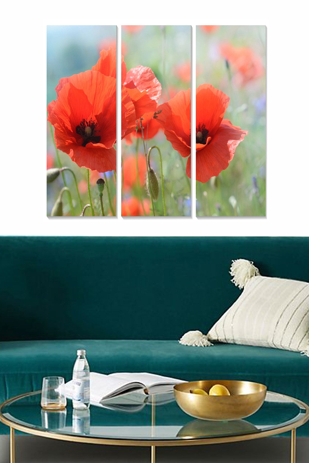 Quadro Decorativo em MDF Multicolor, Conjunto 3 Peças – 70x50 cm, 3 mm