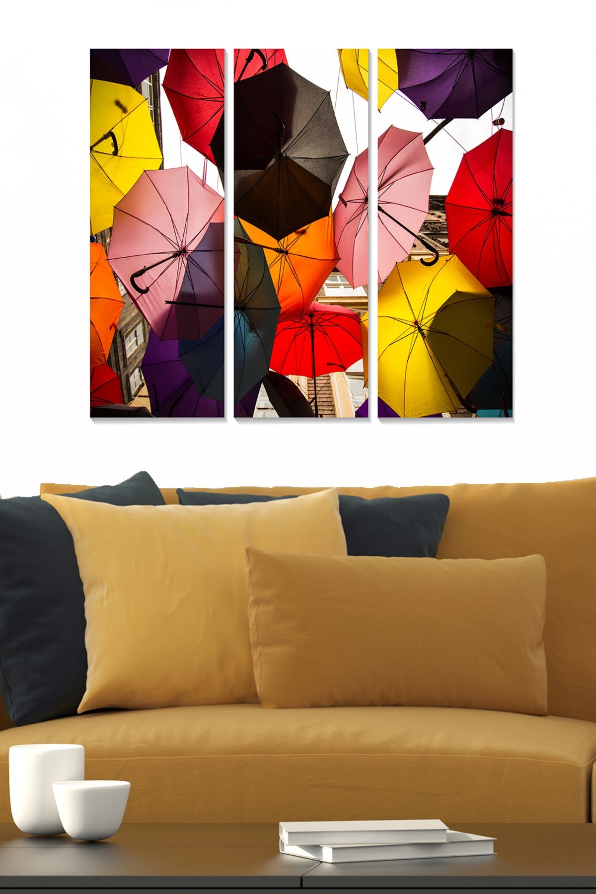 Quadro Decorativo em MDF Multicolor — Conjunto 3 Peças, 20x50 cm cada (Total 70x50 cm), Espessura 3 mm