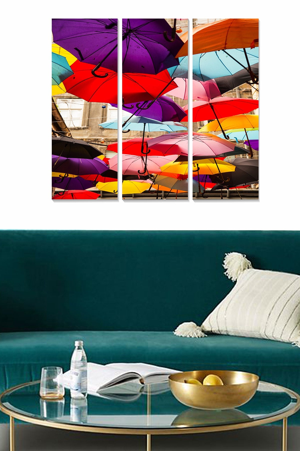 Quadro Decorativo em MDF Multicolorido – Conjunto 3 Peças (20 x 50 cm cada, total 70 x 50 cm), Espessura 3 mm