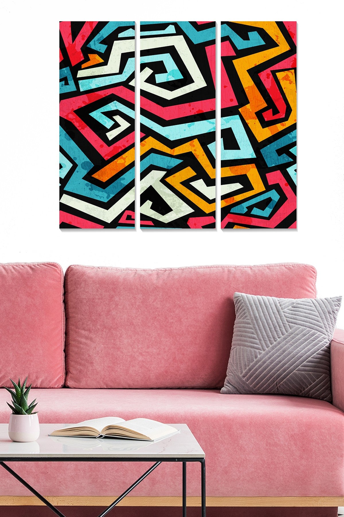 Conjunto de Quadros Decorativos em MDF Multicolor (3 Peças) 70x50 cm