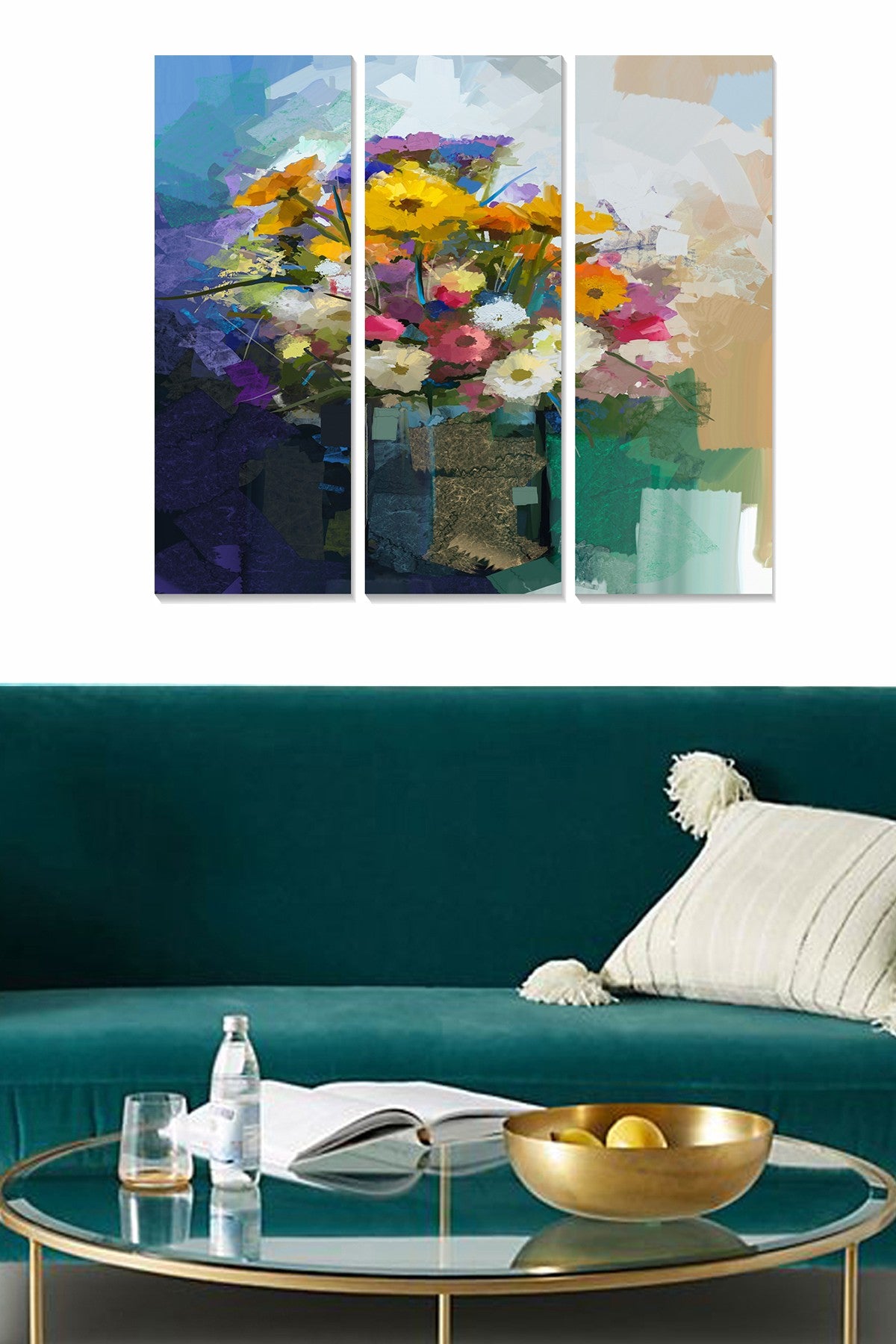 Conjunto de Quadros Decorativos MDF (3 Peças) Multicolor 20x50 cm cada, Total 70x50 cm – MDF 3 mm – MDF242023468