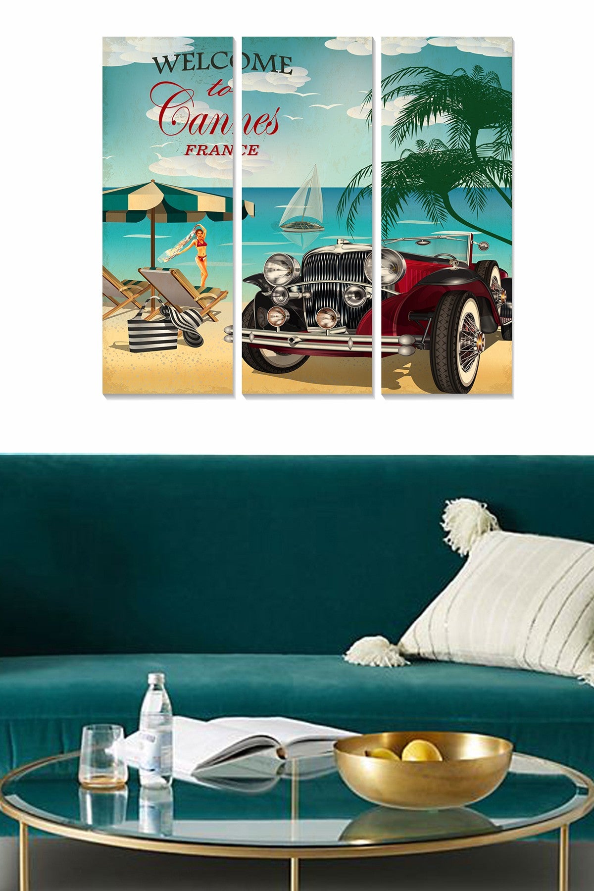 Tríptico Decorativo em MDF Multicolor 70x50 cm (3 Peças, Espessura 3 mm)