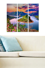 Quadro Decorativo Tripartido em MDF Multicolor – 70 x 50 cm (3 Peças, 3 mm)