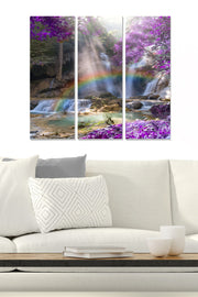 Tríptico Decorativo em MDF Multicolor – 3 Peças (20x50 cm cada), Total 70x50 cm, Espessura 3 mm