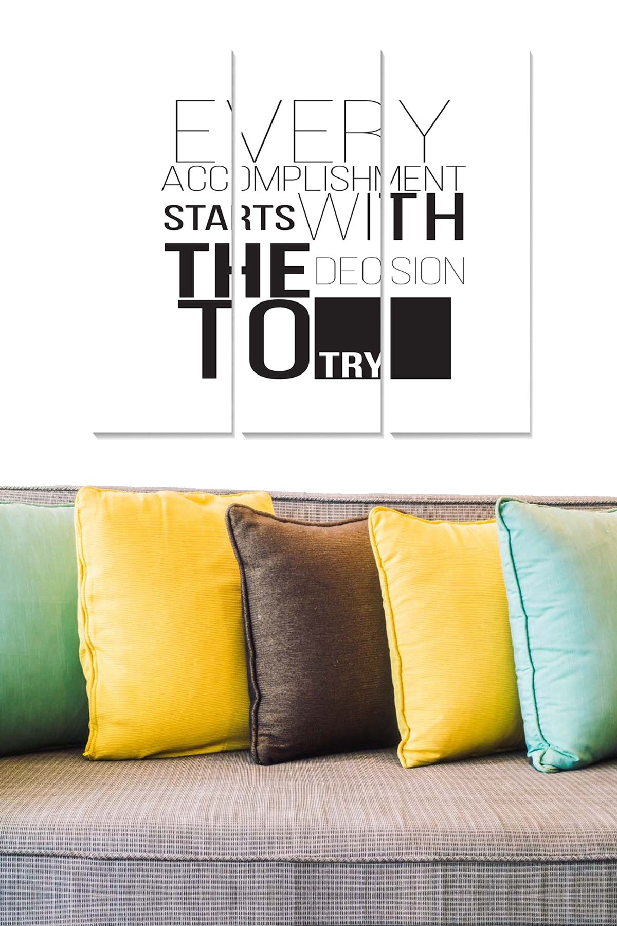 Quadro Decorativo em MDF Multicor – Conjunto 3 Peças (20x50 cm cada) | Tamanho Total 70x50 cm | MDF 3 mm | MDF246047851