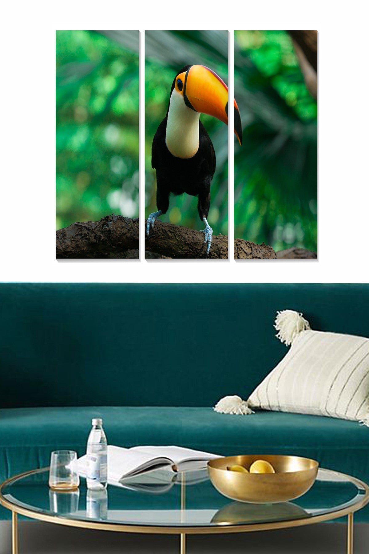 Quadro Decorativo em MDF Multicolor (3 Peças) – 20x50 cm cada, Total 70x50 cm, 100% MDF, Espessura 3 mm