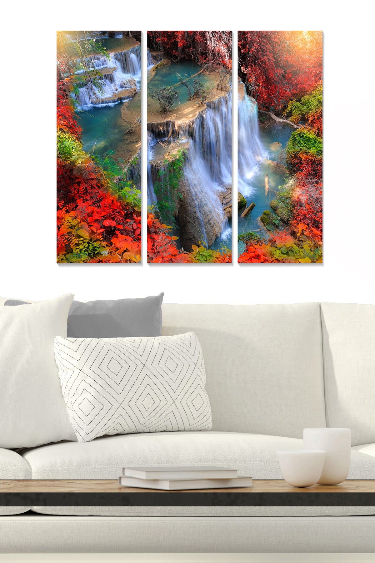 Quadro Decorativo em MDF Multicolor – Conjunto de 3 Peças (3×20×50 cm), Tamanho Total 70×50 cm, Espessura 3 mm