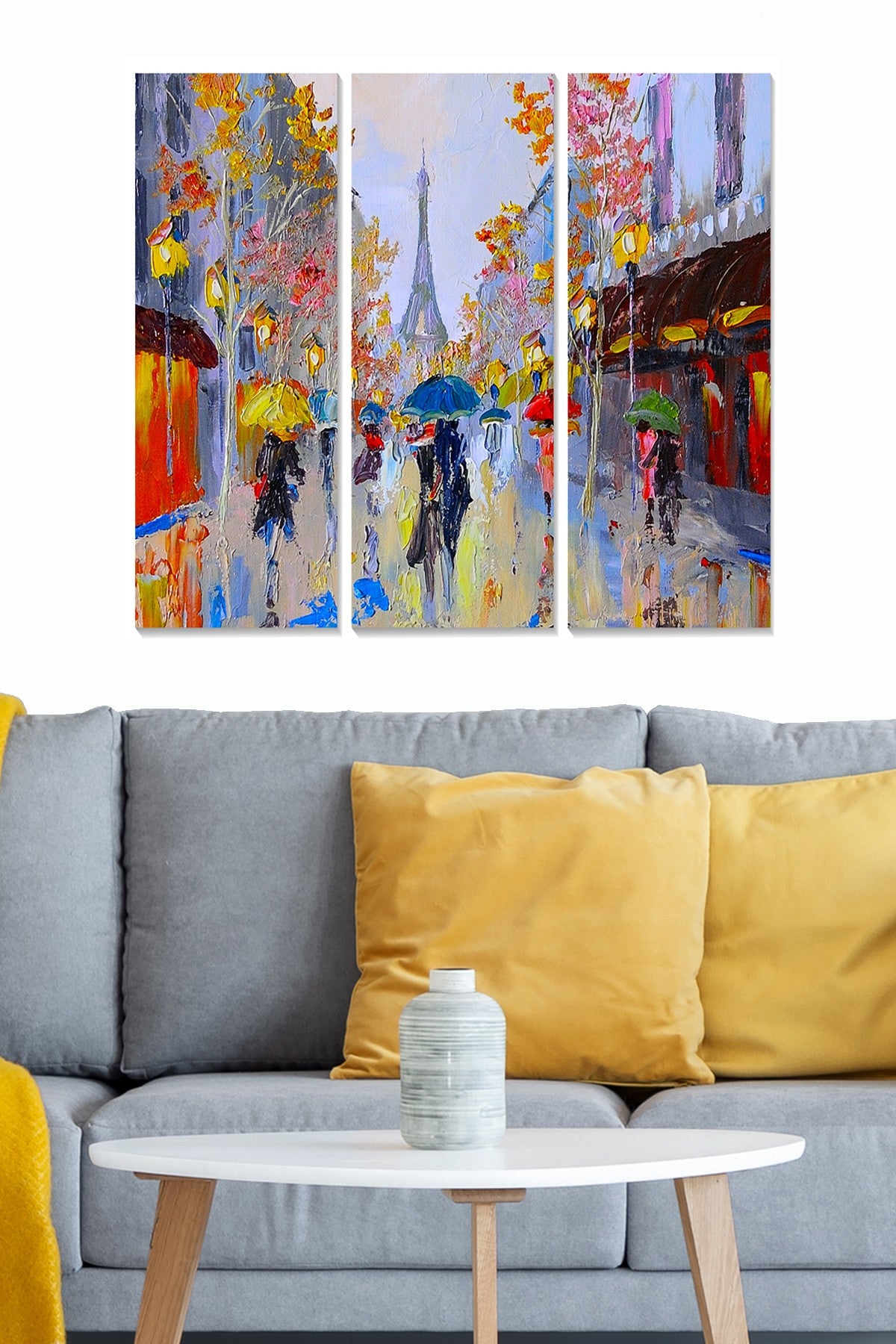 Quadro Decorativo 100% MDF Multicolor (Conjunto de 3 Peças) – 70 x 50 cm total, 3 mm de espessura