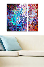 Conjunto de Quadros Decorativos em MDF Multicolor (3 Peças) – 20x50 cm cada, 70x50 cm total, MDF 3 mm