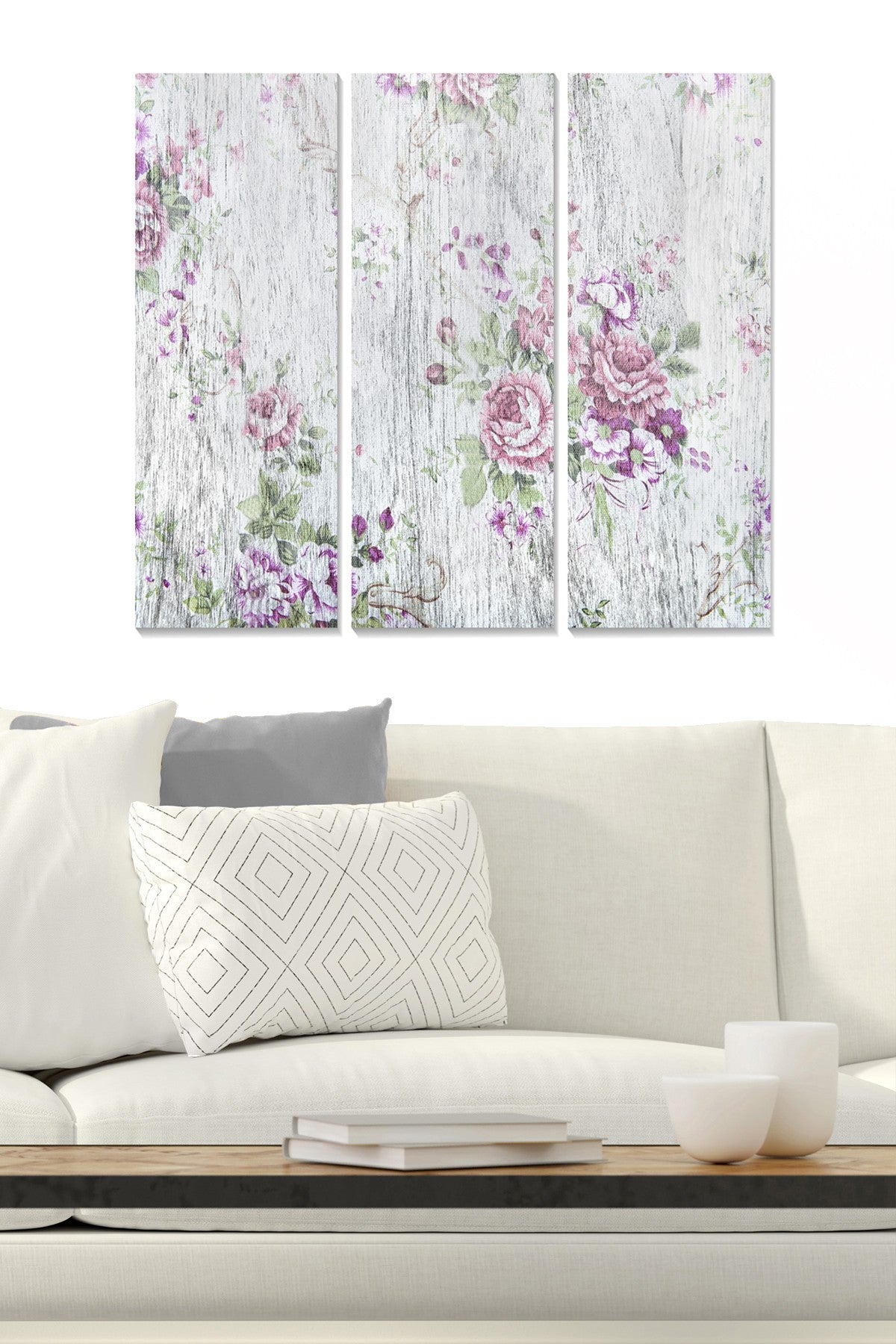 Quadro Decorativo em MDF Multicolorido – Conjunto de 3 Peças (70 x 50 cm), Espessura 3 mm