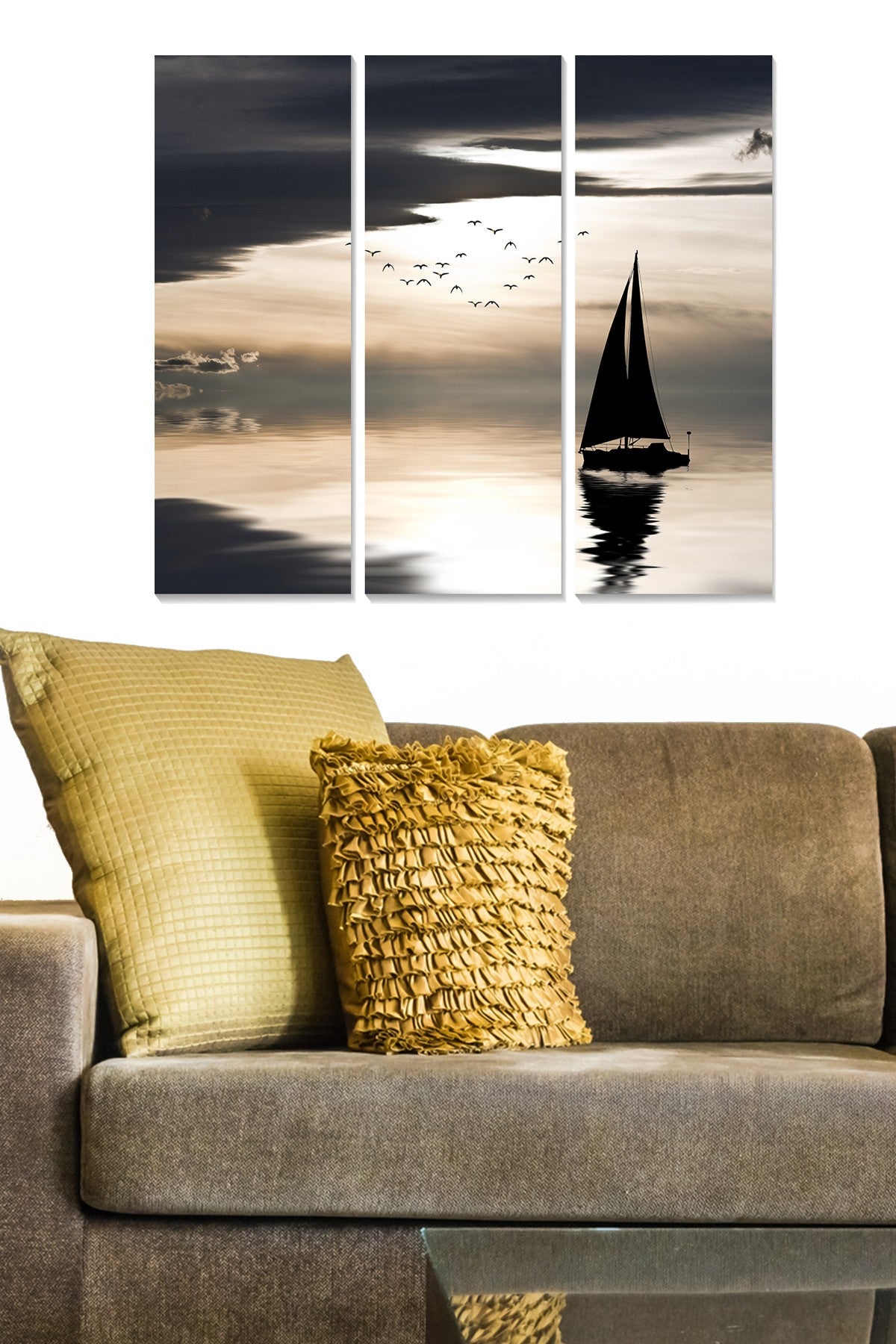 Quadro Decorativo em MDF Multicolor — Conjunto de 3 Peças (20 x 50 cm cada | Total 70 x 50 cm), Espessura 3 mm