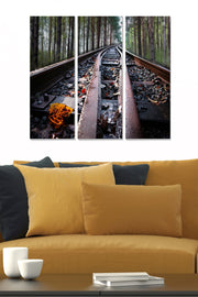 Quadro decorativo em MDF multicolor – conjunto de 3 peças (20x50 cm cada) | tamanho total 70x50 cm | MDF 3 mm