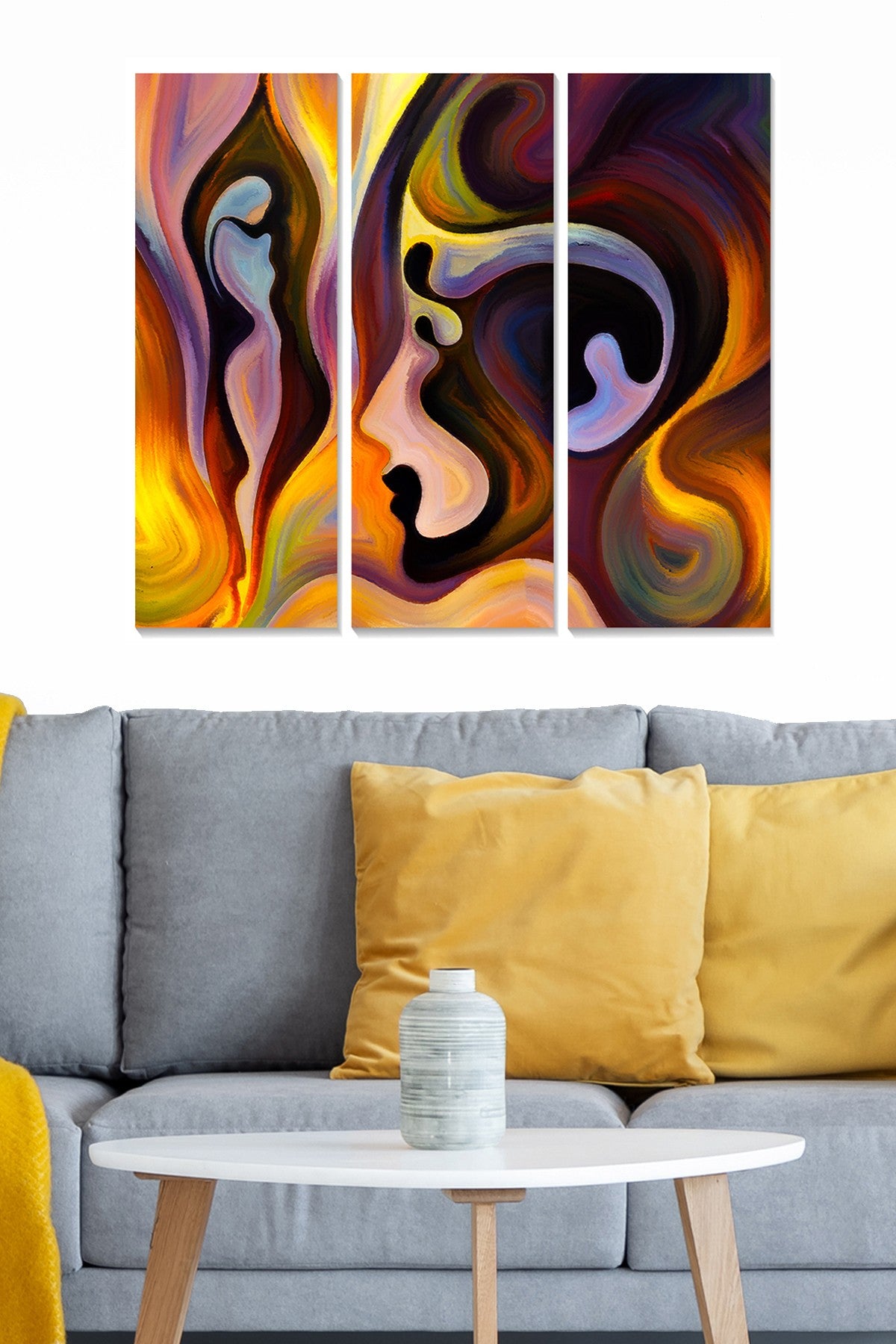 Quadro Decorativo Tríptico em MDF 100% (3 Peças) Multicolor – 70x50 cm (3x 20x50 cm), 3 mm