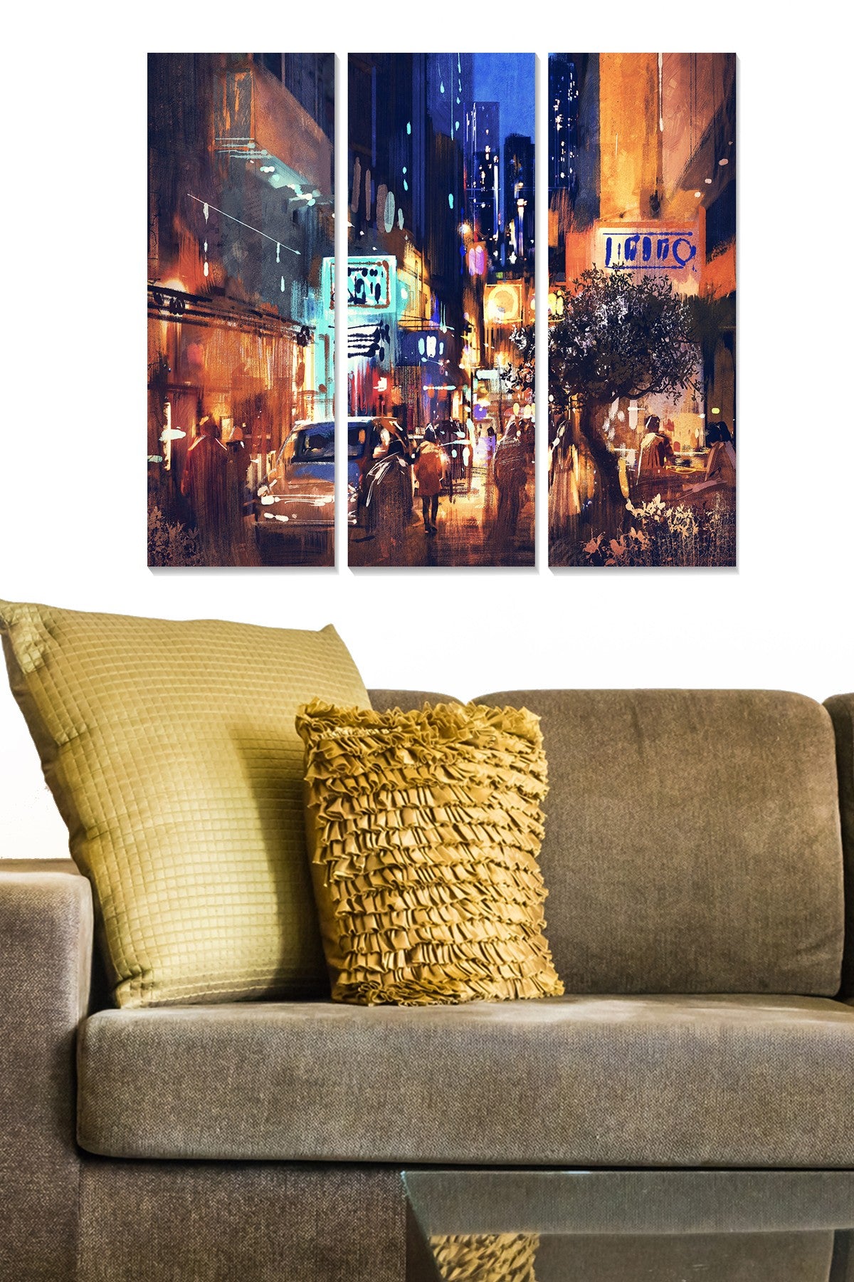 Quadro Decorativo em MDF Multicolor – Conjunto 3 Peças, 70x50 cm (cada 20x50 cm), 100% MDF 3 mm