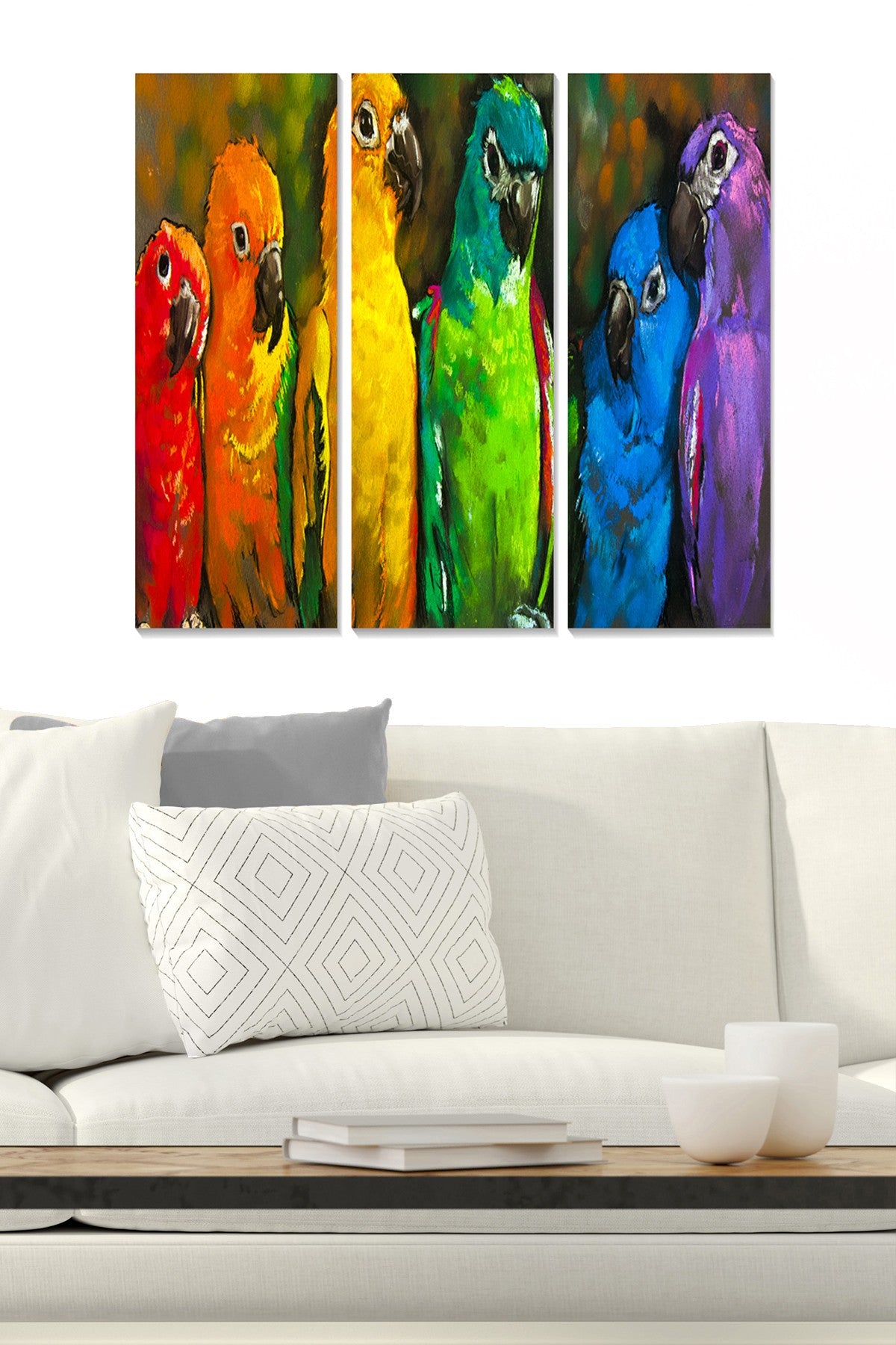 Quadro Decorativo em MDF – Conjunto 3 Peças, Multicor, 70x50 cm (3x20x50 cm), 3 mm