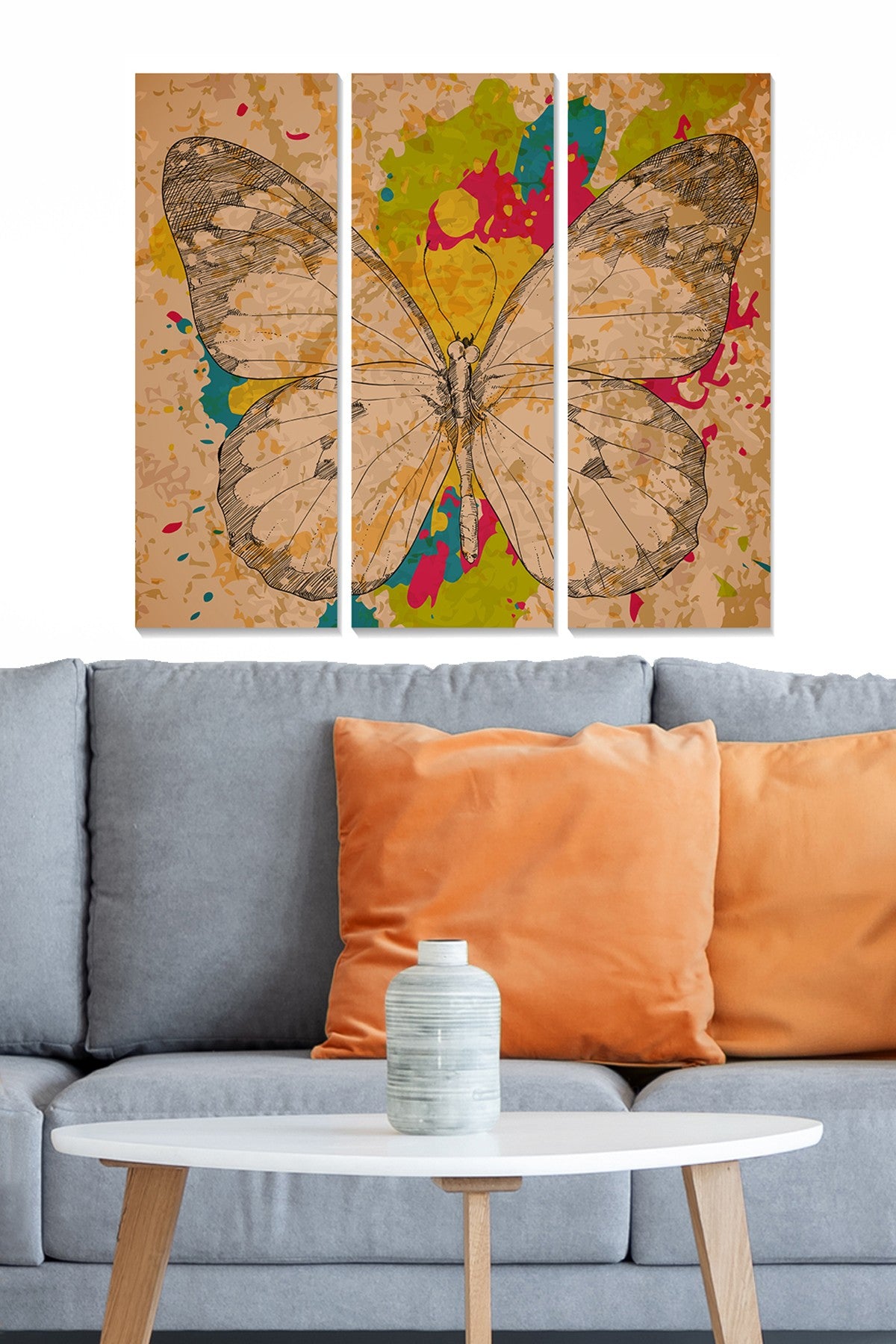 Quadro Decorativo em MDF Multicolor (Conjunto de 3 Peças) 70x50 cm, Espessura 3 mm | MDF2495435